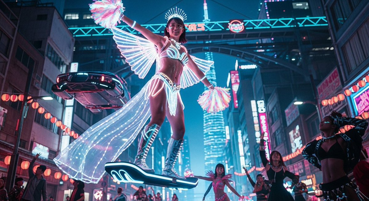 LastLoserDH's tweet image. From Japan to Brazil,
Sakura &amp;amp; Sol Samba Strike:
Cheerleaders Cyber Carnival #3 
Music Video available in #1 
#cyberpunk #samba