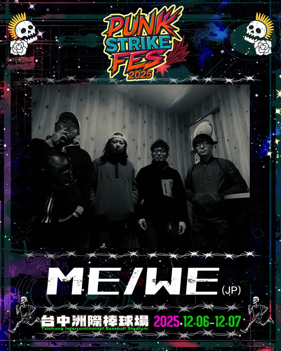 me_we0564's tweet photo. 【✈️Taiwan GIGs】

▼2025.12.06 sat &amp; 12.07 sun
⚾️Taichung Intercontinental Baseball Stadium（Taichung,Taiwan）
"Punk Strike Fes'25"

⚠️The date will be announced at a later date...

🎫Ticket Information💁
https://t.co/5ZnTMbHimZ https://t.co/UI2EXsUmPU