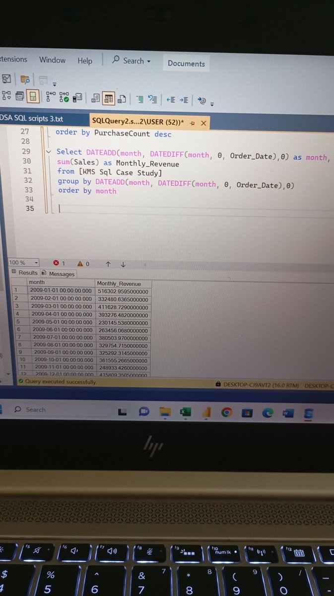 FeranmiOmoyemi's tweet image. Day 20/30 – Monthly Revenue Growth Rate

Used SQL window functions to calculate month-over-month revenue growth. A clean dataset + smart query = deep insight.

#SQLData #RevenueGrowth #Analytics