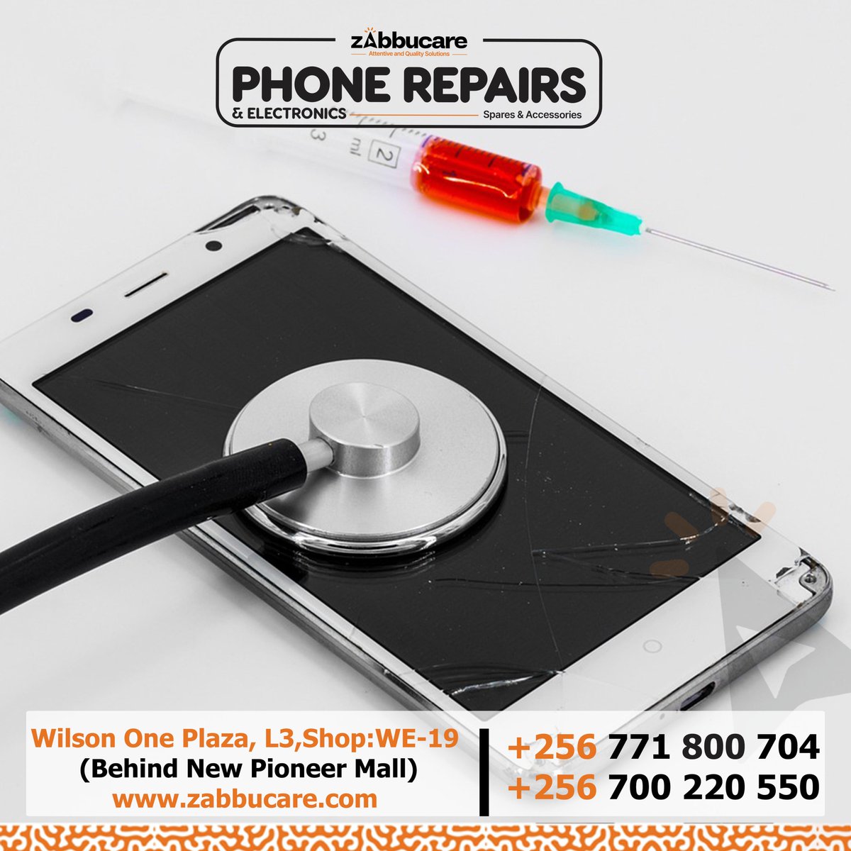 zabbucare_group's tweet image. Your phone is your lifeline. 📱
When it breaks, it feels like your world pauses.
At @zabbucare_group , we get it.
We don’t just fix phones — we fix your connection to what matters most.

#Zabbucare #PhoneRepairs #KampalaTech