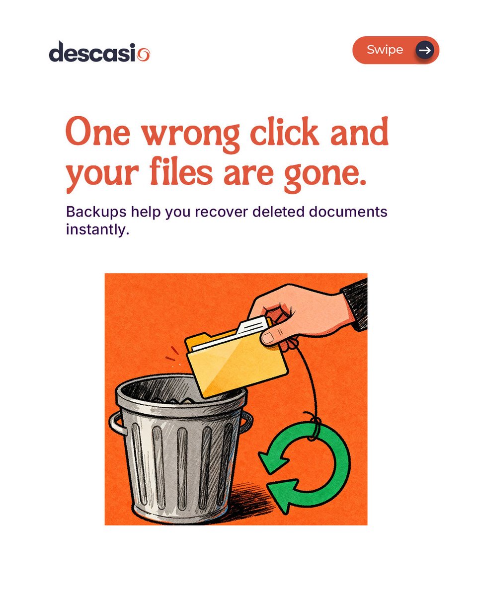 Descasiofficial's tweet image. Think your data is safe because it’s on your device? Think again! Hardware fails, hackers attack, and accidents happen. A backup ensures your valuable information is always within reach, no matter what.

➡ Swipe now and see why data backup is non-negotiable.

#CyberSecurity