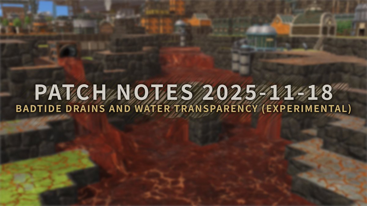 A tasty new update is now live on the experimental branch, featuring:

🏭 Our solution to Aquifer issues: Badtide Drains
🏊 Water transparency
💥 Modding improvements and more

Patch notes ⬇️⬇️⬇️
store.steampowered.com/news/app/10620…