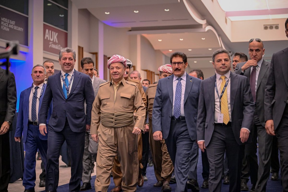 Fazil_Mirani's tweet image. بەڕێوەچوونی کۆڕبەندی #MEPS بە بەشداریی سەرۆک بارزانی و سەرکردە کوردستانی و عێراقی و جیهانییەکان، لە شارى دهۆک.