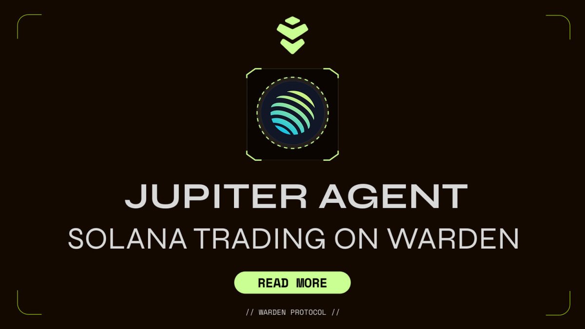 .<a href="/wardenprotocol/">Warden</a> update 
Solana trading just went chat-easy. The Jupiter Agent inside Warden is what happens when billions in routing infra meet a one-line command.
Swap, check, transfer no tabs, no routing drama, no manual grind. Just tell your DeFi Co-Pilot and move.

Smart