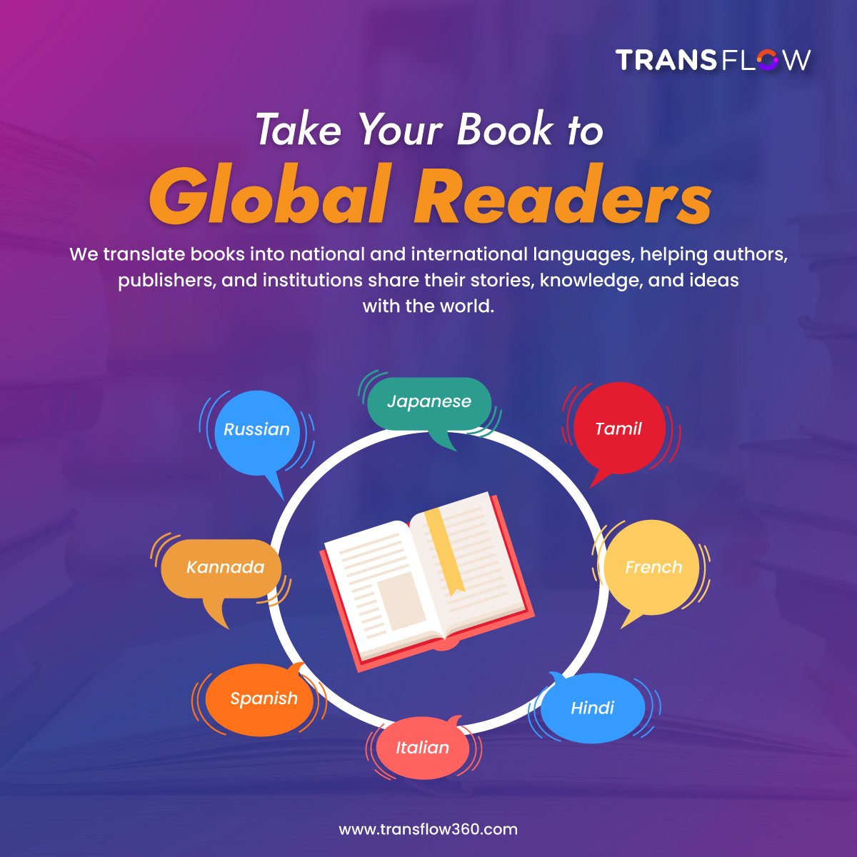 transflow360's tweet photo. Transflow provides high-quality translation for books and publications in 200+ national and international languages. 

Contact us: +919908328830
E-mail: Info@transflow360.com

#BookTranslation #ProfessionalTranslation #200Languages #Transflow #GlobalCommunication https://t.co/1HaOwGAKSj
