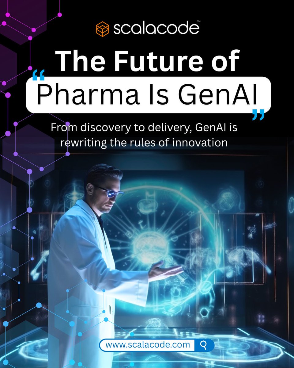 scala_code's tweet image. GenAI is transforming pharma — from faster drug discovery to smarter clinical trials.

The future of medicine starts now.

Read more ⬇️
scalacode.com/blog/ai-in-pha…

#PharmaTech #AI #DigitalHealth #ScalaCode #HealthTech