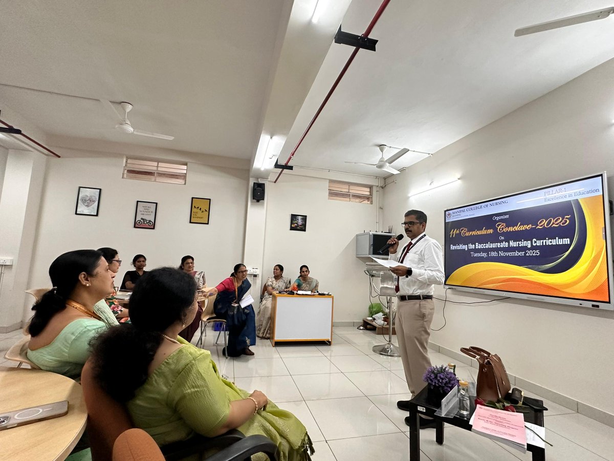 Pillar 1 <a href="/MconManipal/">MCON_Manipal</a> organized 11th Curriculum Conclave on Revisiting Baccalaureate Nursing Curriculum on 18.11.25. Dr Sreejith, Dy. Registrar-Evaluation <a href="/MAHE_Manipal/">Manipal Academy of Higher Education</a> &amp; Dr Fatima DSilva, Principal <a href="/Nuins2/">Nuins</a> were the facilitators.  <a href="/jnoronha12/">Judith Noronha</a>