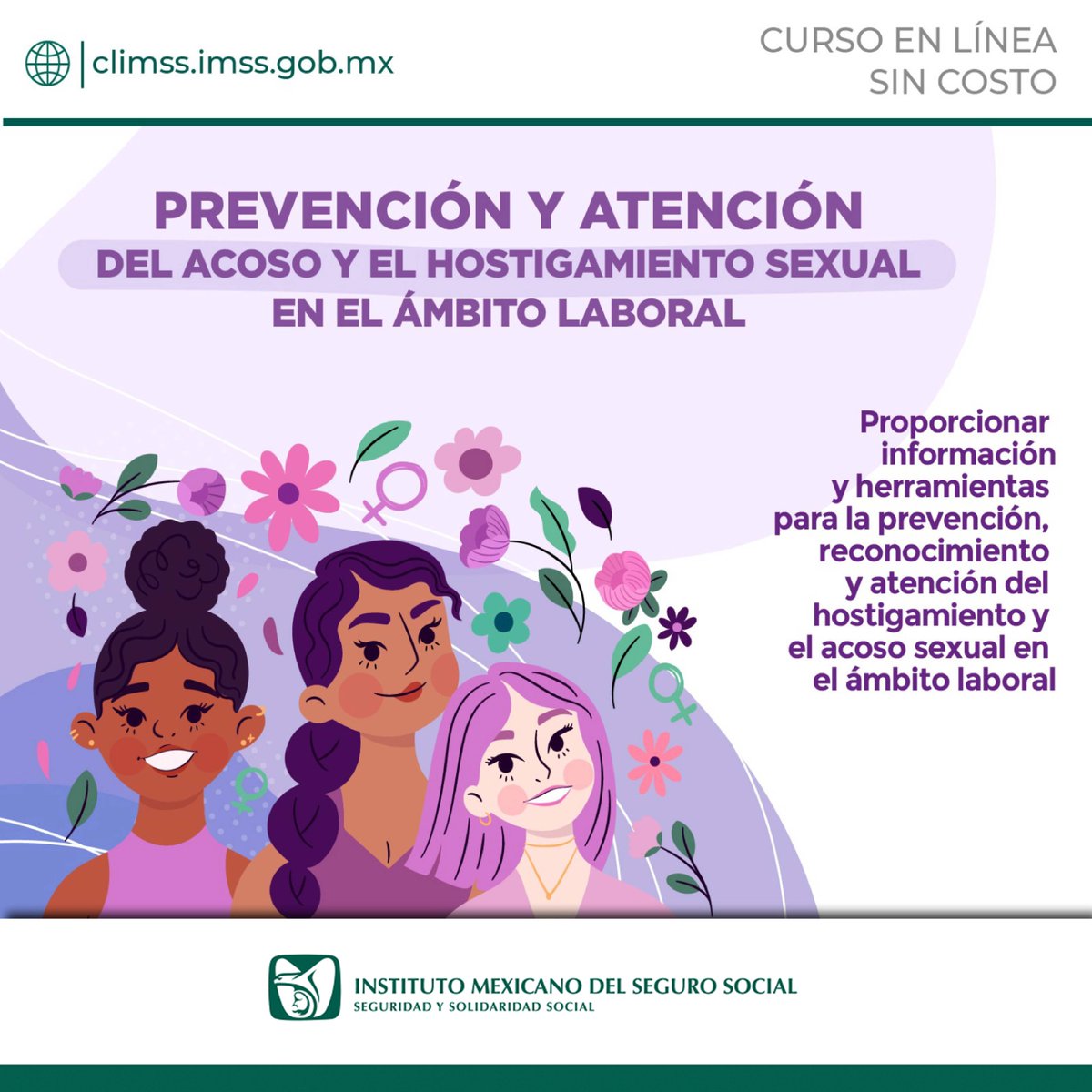 IMSS_S_L_P's tweet image. 🚫 #CLIMSS pone a tu alcance el curso “Prevención y Atención del Acoso y Hostigamiento Sexual en el Ámbito Laboral”.

🤝 Construyamos entornos laborales seguros y respetuosos.