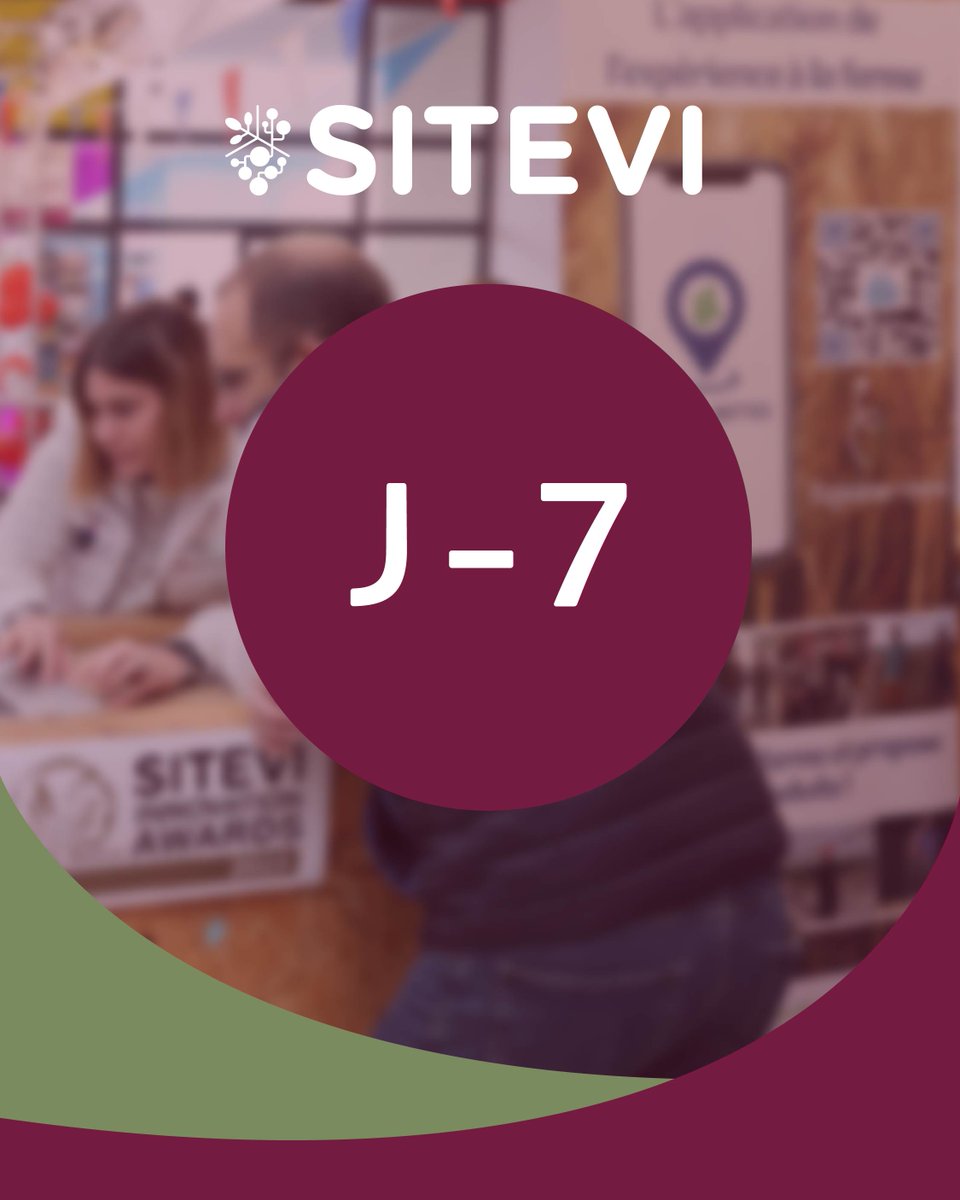 ⏰ J-7 avant #SITEVI 2025 !
Montpellier se prépare à accueillir le grand rendez-vous de l’innovation 🍇🌿
3 jours pour échanger, innover et anticiper l’avenir des filières.

📅 25–27 nov – Montpellier 
🎟️ bit.ly/44BeMDF