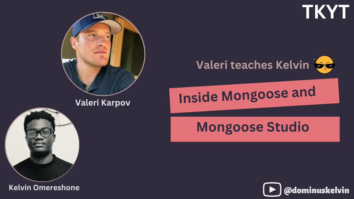 Dominus_Kelvin's tweet image. Having @code_barbarian on TKYT #67 to geek out on @mongoosejs and Mongoose Studio.

Subscribe on the channel so you don&apos;t miss it when it&apos;s uploaded

youtube.com/@dominuskelvin