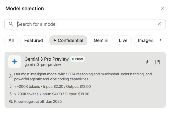 slow_developer's tweet image. Gemini 3 Pro Preview is now available in AI Studio

for ≤ 200K tokens context:
input: $2 per million tokens
output: $12 per million tokens

for &amp;gt; 200K tokens context:
input: $4 per million tokens
output: $18 per million tokens

knowledge cutoff: jan 2025