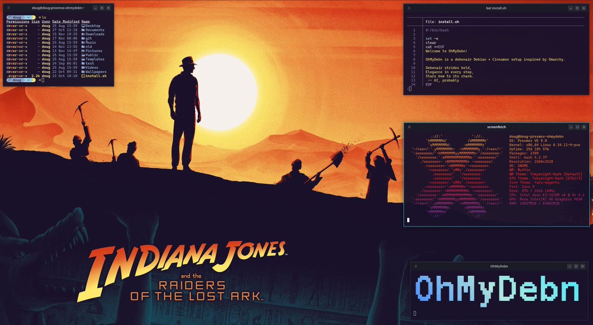 dougburks's tweet image. Today's desktop theme o' the day!

#Linux #Debian #Cinnamon #Desktop #OhMyDebn