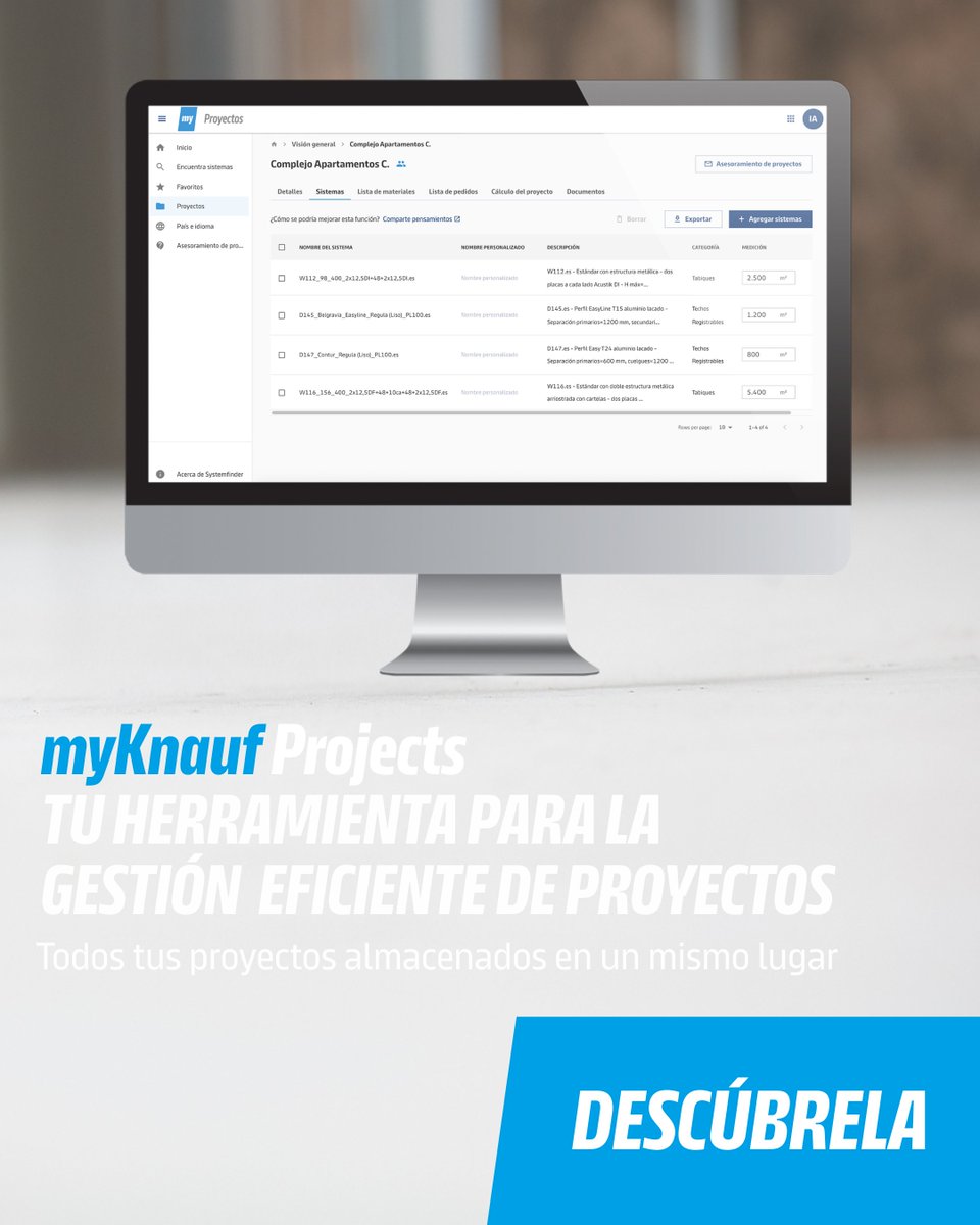 knaufes's tweet photo. Centraliza tus proyectos en myKnauf Projects.
Cálculo de proyectos, descarga técnica y contacto directo con consultoría. Planifica y ejecuta con más agilidad.
Empieza aquí: https://t.co/aIpGhxU97U
#Arquitectura #Knauf #myKnauf #BuildOnUs #ConfíaEnNosotros https://t.co/Fdu7qpXSeh