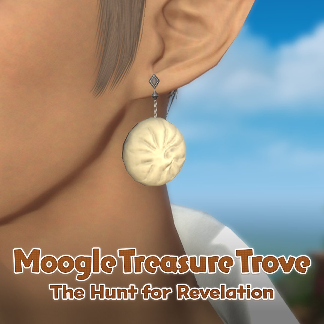 FF_XIV_EN's tweet image. The Moogle Treasure Trove is now live until the release of FFXIV Patch 7.4! 

Alongside a variety of goodies, the Buuz Earring makes its debut as a limited-time reward, so be sure to open your Mogpendium and join the hunt for revelation! 🥟🎁 sqex.to/lMbdS