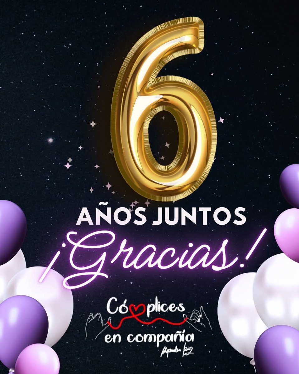 complicesdeASZ's tweet photo. ¡HOY ESTAMOS DE FIESTA! 🥳
Hace 6 años iniciamos este club con muchas ilusiones de disfrutar más la música de @AlejandroSanz 🤗
Así que gracias a cada uno de ustedes por seguirnos 👉❤️👈
¡Sigamos siendo Cómplices en compañía! 🤗
.
  #CómplicesEnCompania #TeníamosQueSer https://t.co/6TcpOmmDHp