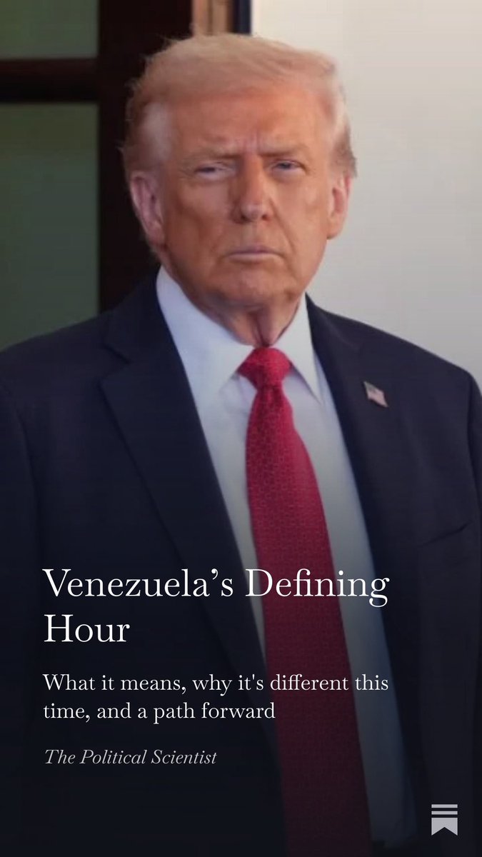 ricardorossello's tweet image. Talking with @alcaldeledezma… The signs are unmistakable:
• #Maduro ‘s regime is fracturing
• US &amp;amp; International pressure is rising

The criminal state is running out of time.
#Venezuela’s defining hour has arrived.  
My take: 
rickyrossello.substack.com/p/venezuelas-d…