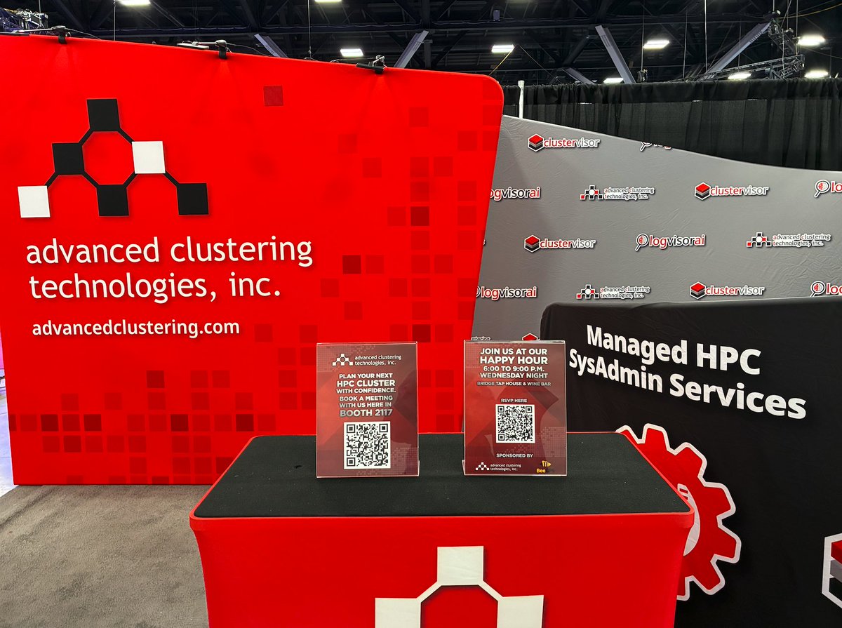 ACT_CLUSTER's tweet photo. #HPCignites
Come see us in booth 2117 today for a live demo of our cluster management suite, ClusterVisor, or to talk about your next HPC cluster build. #SC25 https://t.co/2KdLbDZLZ9