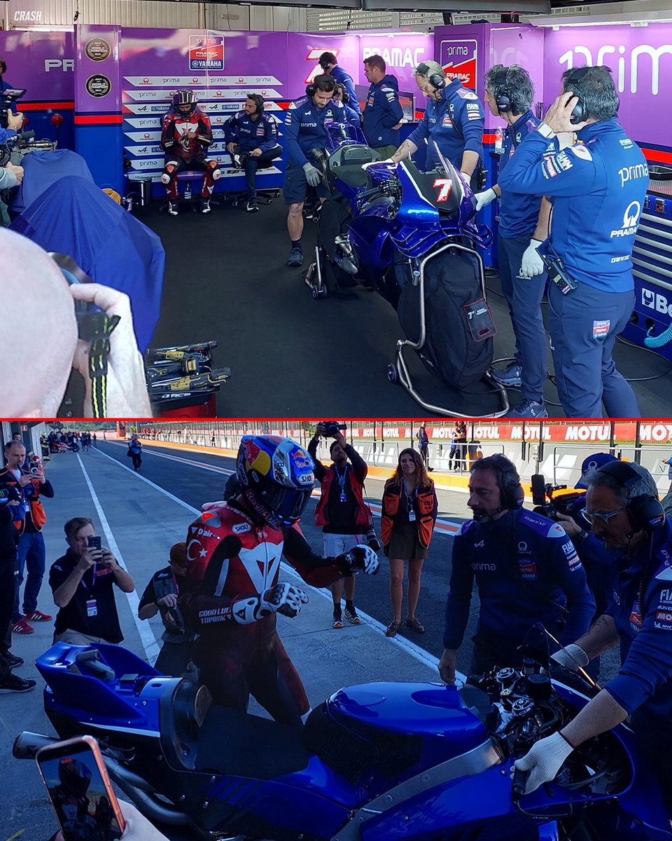 crash_motogp's tweet image. Toprak Razgatlioglu is on track, officially as a MotoGP rider 🔵🇹🇷

#ValenciaTest