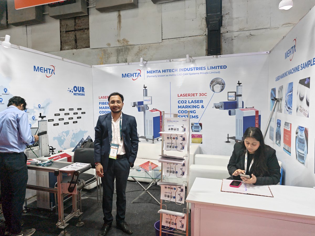 WhatPackaging's tweet image. Mehta Hitech showcased its LaserJet F, C and UV Series coders at #PackMachAsia and @DrinkTechnology  India. Featured solutions included the 30C CO₂ laser for PET bottles and the 30EF fibre laser for pharma. Also highlighted: R&amp;amp;D in QR-code authentication for pharma.
#Coding