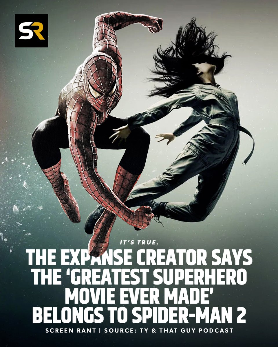 "The greatest superhero movie ever is the second Spider-Man, with Doc Ock. I still think it is the greatest superhero movie ever made... For a movie that looks🕸️ like a comic book, and nails the comic book aesthetic and the comic book tone? The second Spider-Man. Rewatch it, it's