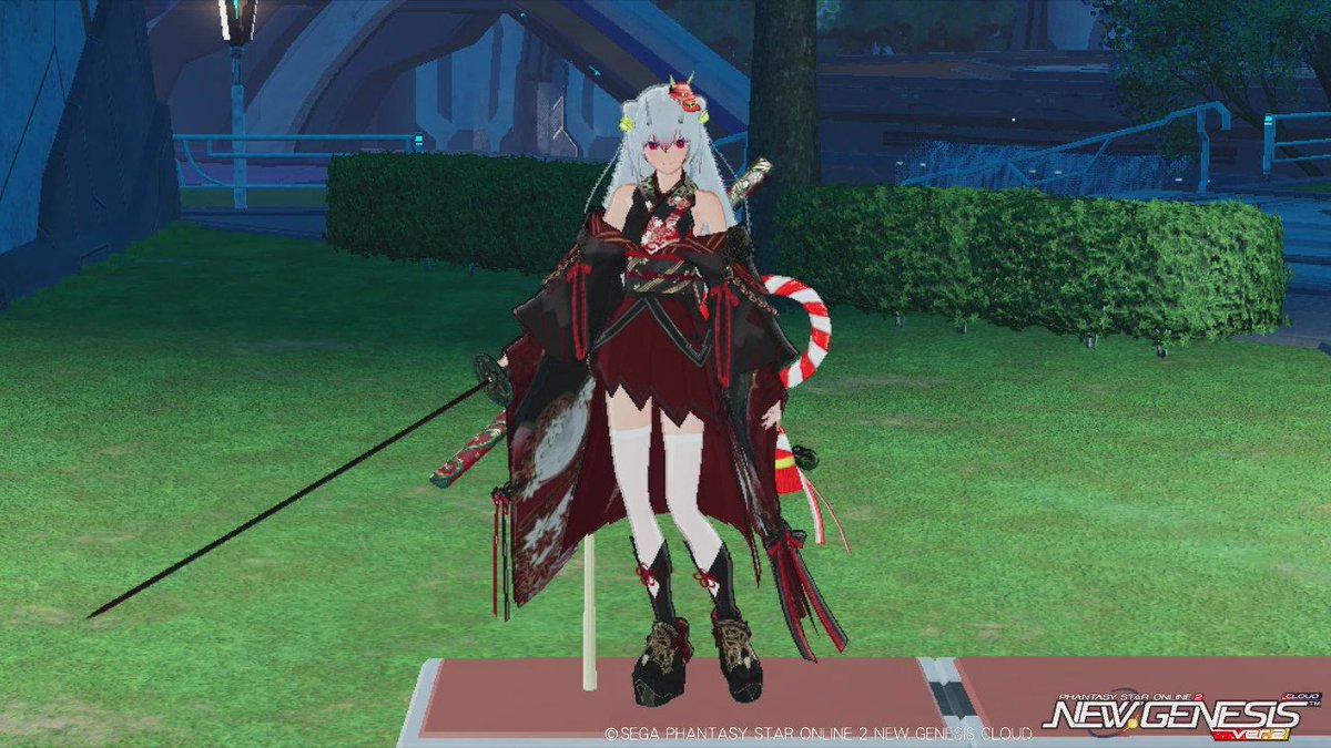 メンテSSに百鬼あやめと兎鞠まり〜♪ #PSO2NGS_S︎S #メンテの日なので