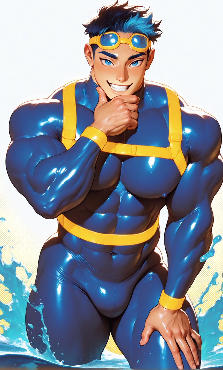 pickly_ai's tweet photo. B&amp;N: T-REX's 

T-REX's muscle boy 🩷

Link to T-REX's original gen:
https://t.co/fm6Sut2qRn

Model: HomoSimile XL v3.0 [NAI-XL]
LoRA: messy flat, FableMix, Jiraiya (Illustrious) https://t.co/tHszPcxQAo