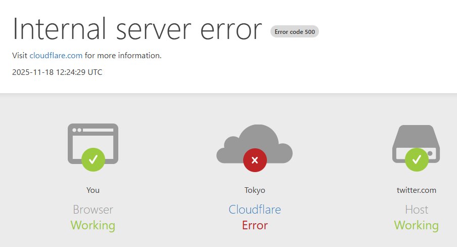 muyan_r2's tweet image. なんかさっきから「500 Internal Server Error」と出て、Xに繋がったり繋がらなかったり通知が読めなかったり投稿できなかったり（X以外は普通に繋がる）

まぁこういう時は往々にして時間が解決してくれるので、取り敢えずは &quot;見の構え&quot; かな