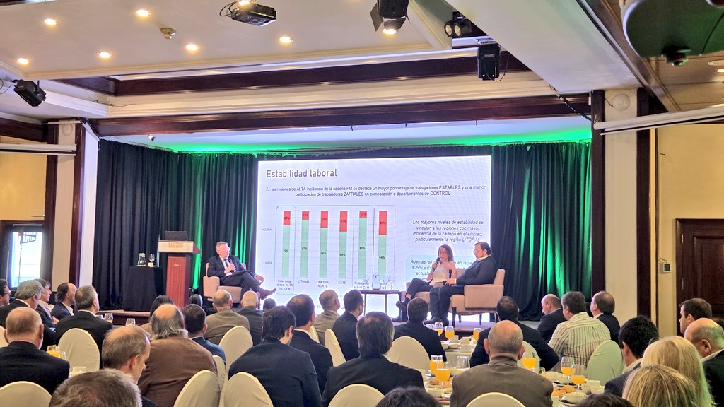 Presentación del estudio "Impacto socioeconómico de la cadena forestal maderera" por <a href="/EquiposUy/">Equipos Consultores</a> en el Desayuno Forestal 2025.