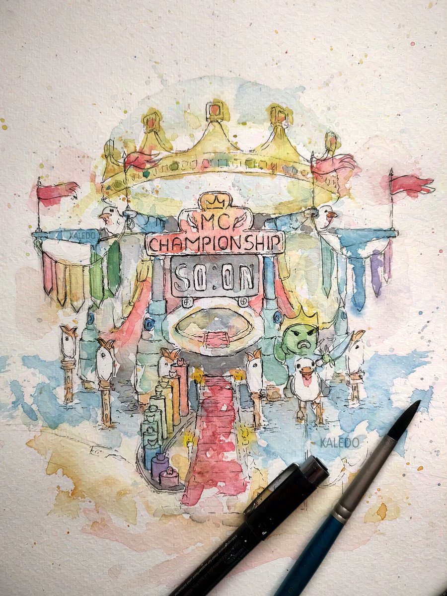 kaledo69's tweet image. Honestly, the only competitions I watch regularly 

#mcc #minecraftchampionship #watercolors #fanart