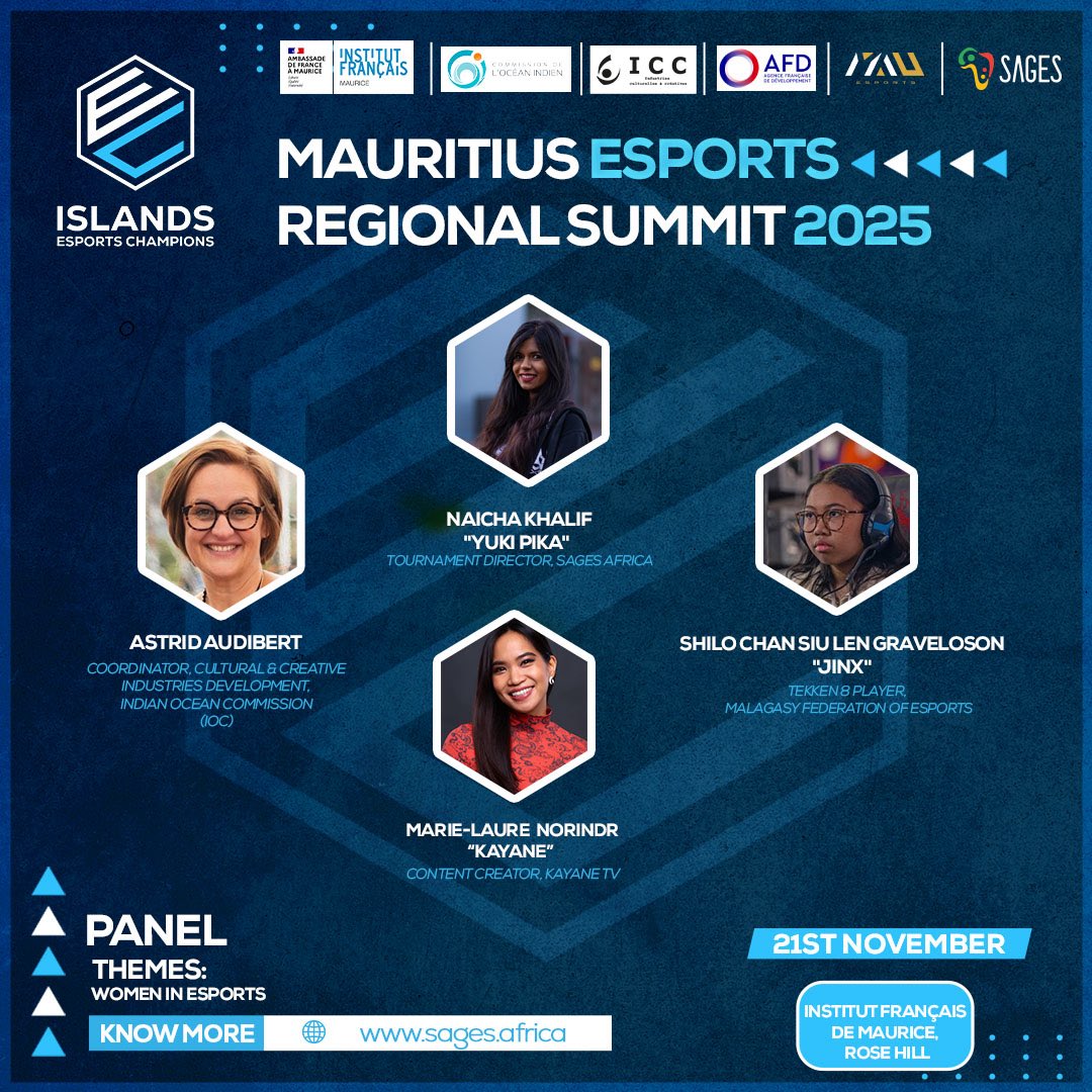 I had the honour of managing the women's and mixed TEKKEN 8 invitationals✨

I will also be there to speak at the #MauritiusEsportsSummit conference 🇲🇺

I can’t wait to go back in my island 🥹❤️

📆 21st November 
📍Institut français de Maurice (IFM)
B 1, Beau Bassin-Rose Hill