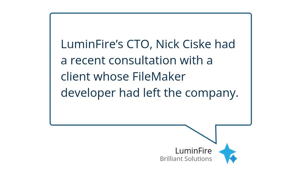 timcimbura's tweet image. My FileMaker developer is no longer in the picture, now what? —  A consultation with LuminFire’s CTO Nick Ciske

Read more 👉 luminfire.com/2025/01/15/fil…

#Claris #FileMaker
