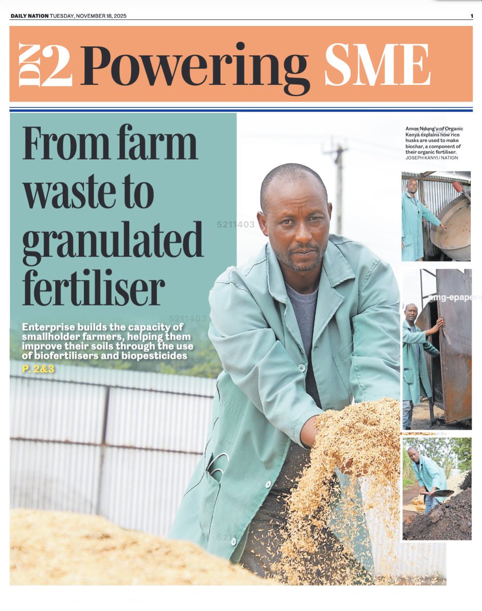 KenyaCIC's tweet photo. When Jacinta Njeri and David Karanja from Organic Kenya Limited realised smallholder farmers were struggling with depleted soils, they didn’t walk away, they built a solution. What began as simple trainings on homemade #biofertilisers has grown into a fully-fledged enterprise turning agricultural waste into high-quality organic fertiliser.
Today, with support from the #SWIFTProgram their work is restoring soils, boosting yields, and shifting mindsets across Kenya.
Click on the link to learn how:https://t.co/vhz2UpMhj5