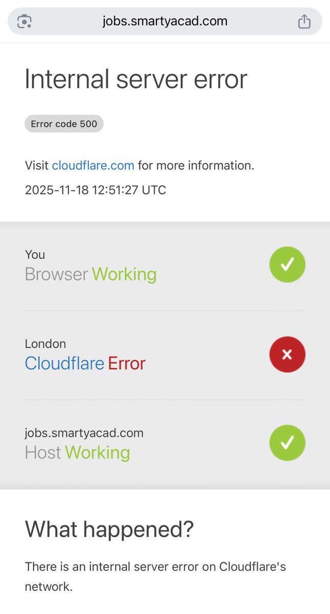 Cloudfare is down and it’s affecting websites integrated to it.