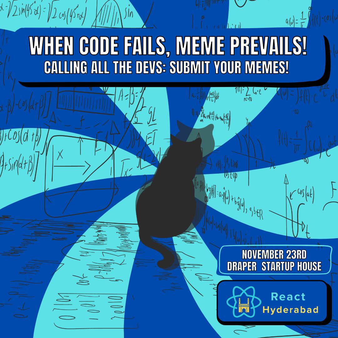 🚨 SWAGS Competition alert!

Have a meme that perfectly captures developer's life?

➡️ Submit your meme in Image format via our Google Form - forms.gle/Wnup68nVYvR7yj…

🎁 The best entries will win exclusive <a href="/React_Hyderabad/">React Hyderabad</a> swags at the meetup!

#ReactHyderabad #Community