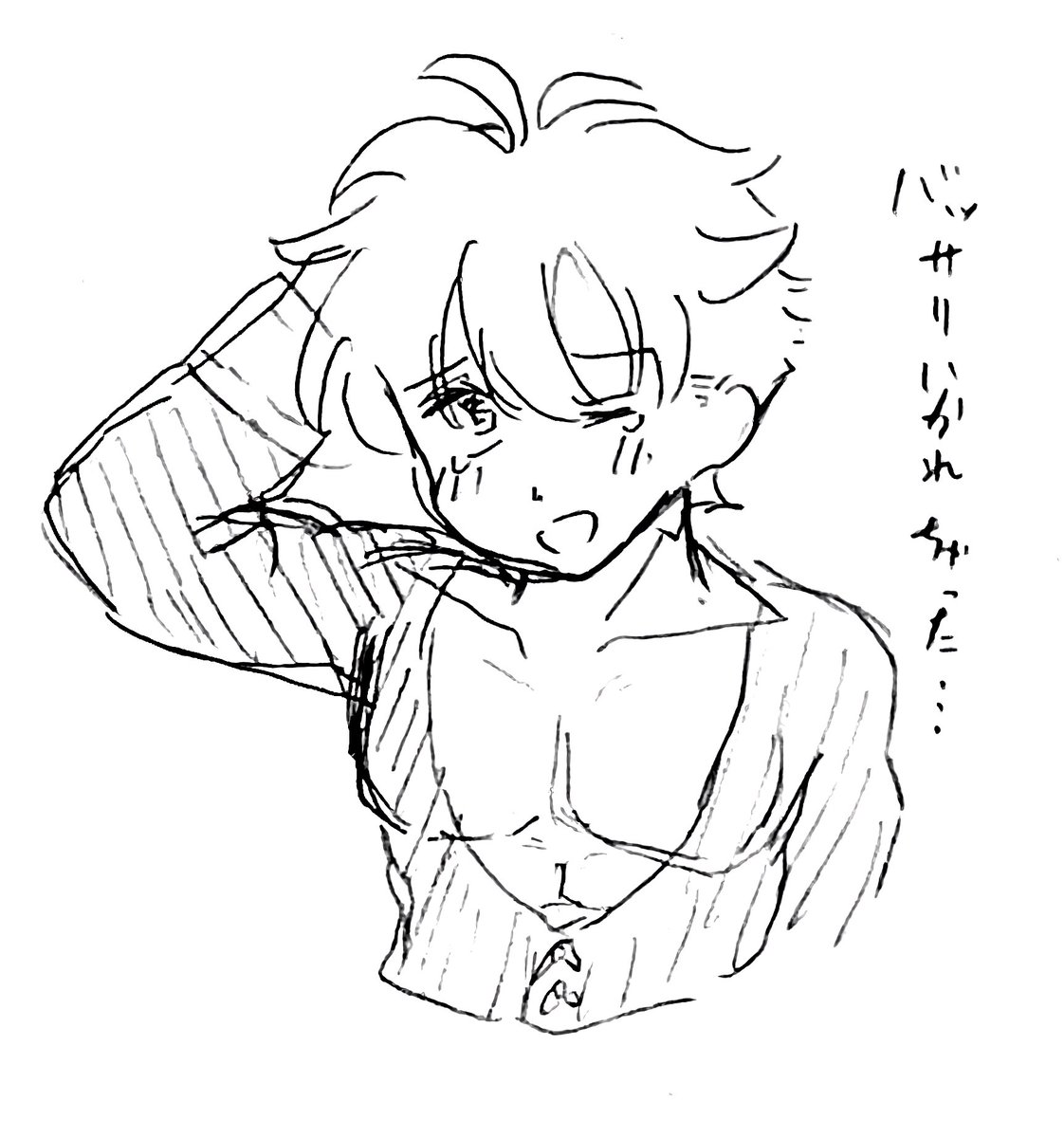 半年くらい前に描いた短髪パさんのらくがき思い出して引っ張り出してきた