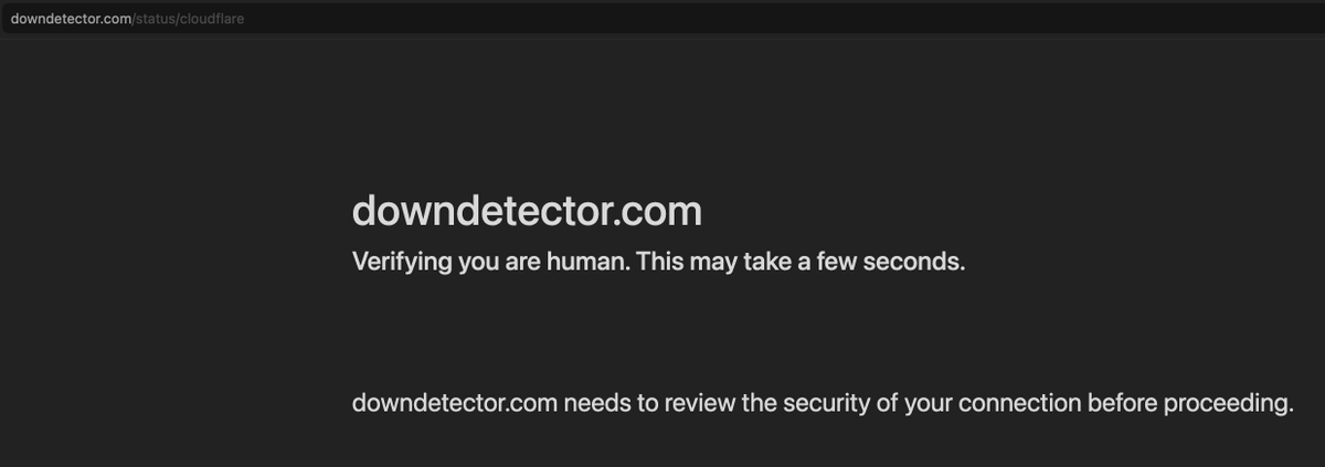 rival_tips's tweet image. → Went to check @Cloudflare status in @downdetector
→ It uses Cloudflare
→ Oh wait..