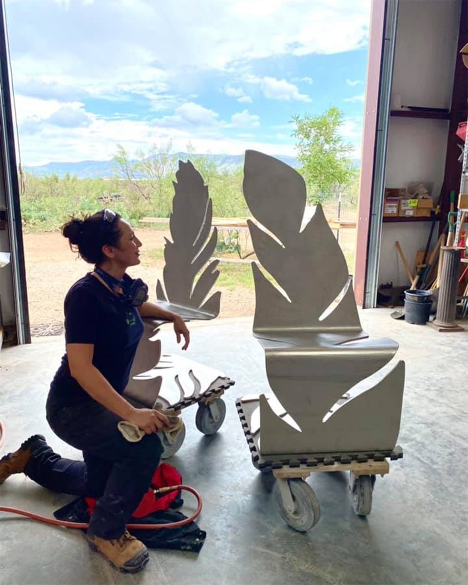 CctopInst's tweet photo. Thomas Lancaster &amp; Belle Pena of Marfa Cement Works turn concrete into furniture and art with precision + creativity. 

Workshops available: https://t.co/hdRfaO8iN3

#ConcreteDesign #CreativeConcrete #ConcreteFurniture https://t.co/eDJ3Ap7ONi