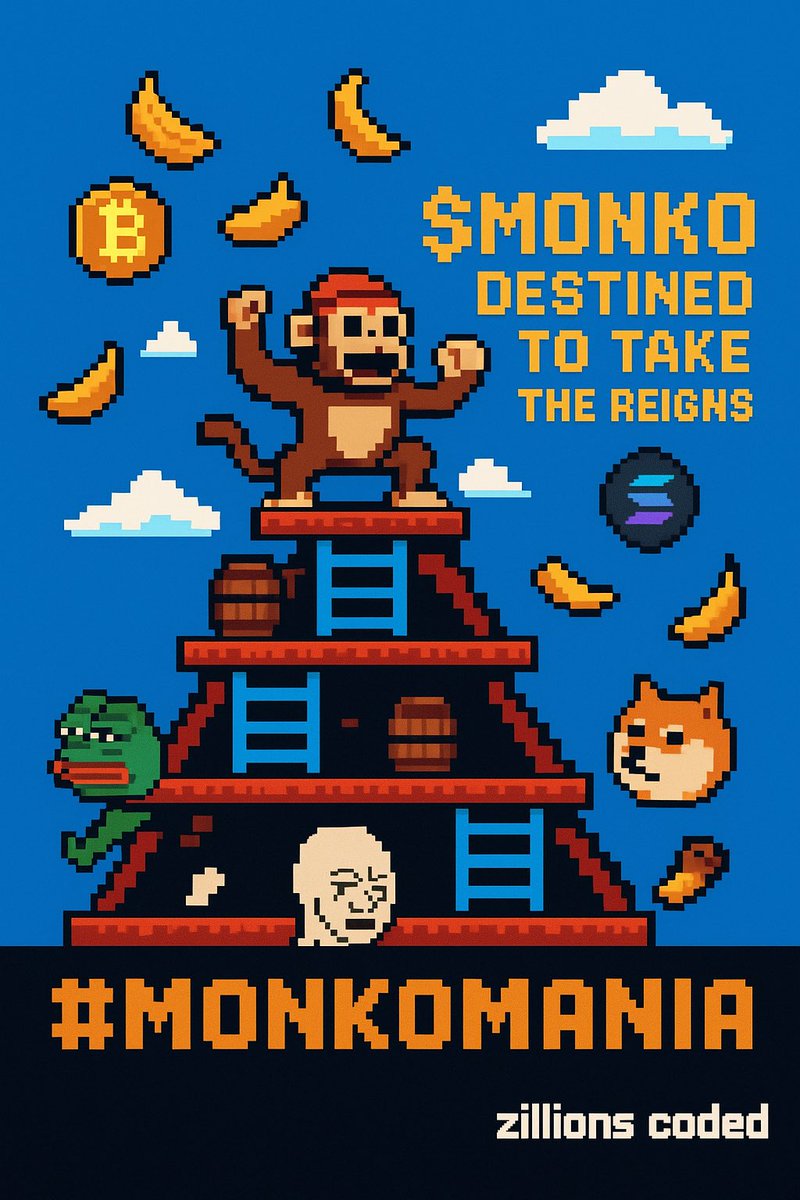 dapper_vapes's tweet photo. @MonkoCoin @Gemini $monko destined to take the reigns 👑 

#x #xcrash #retro #DonkeyKong #nintendo 
#monkomania  #zillionscoded #safesecure #xcrash #socialmediacrash #twittercrash 
Zillions coded 🤫 💻 #solana #bitcoin #pepe #shibainu #wojak https://t.co/5Euw5G58hO