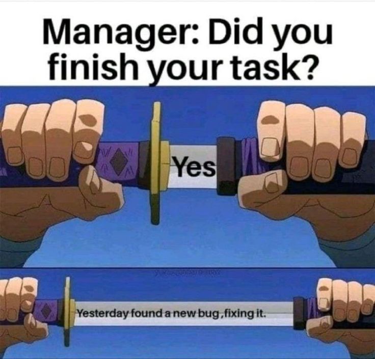 i_am_Rahul_786's tweet image. Hii Developers👋
When your manager asks, “Task completed?”
And you say Yes, but your code whispers…
“Bro, we found a new bug yesterday.” 🐛🤺
#DeveloperLife #BugFixing #TechHumor #workinprogress