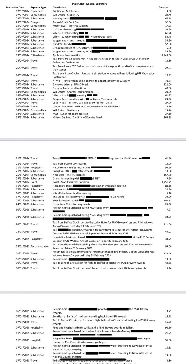 PFEW_Whistle's tweet image. Well looking at the expenses of CEO stooge Matt Cane, Met Fed’s General Secretary, it appears not.