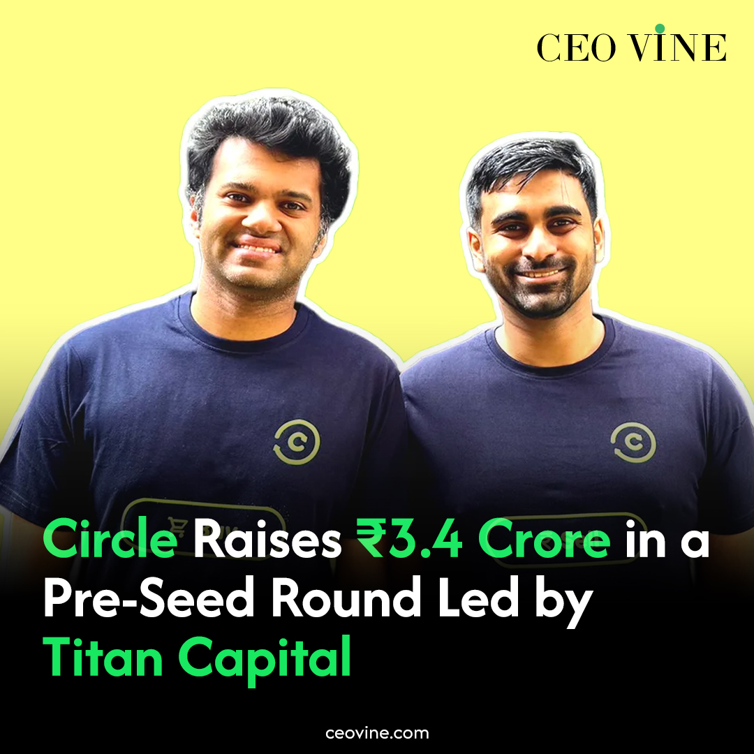 CeoVine's tweet photo. Circle, a Bengaluru-based platform for buying and selling pre-owned products, has raised ₹3.4 crore in a pre-seed round led by Titan Capital & others.
Read full news here: https://t.co/U98wzNSaLi
#CircleApp #StartupNews #TitanCapital #Recommerce #AIVerification #Ceovine https://t.co/ftvntxHPrE