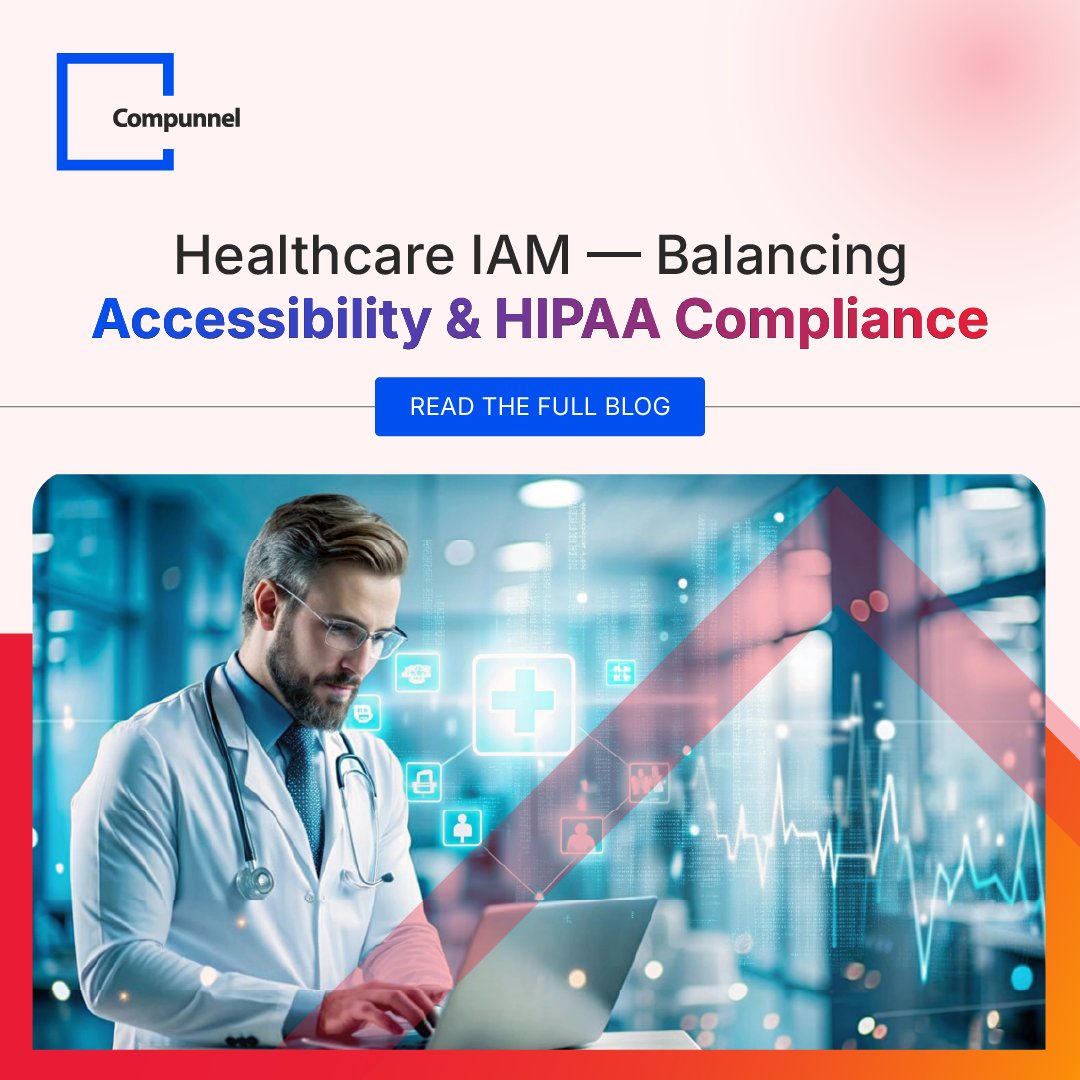 Compunnelinc's tweet image. In healthcare, access delays cost more than time, they cost outcomes. 
Learn how IAM helps achieve HIPAA compliance without slowing care. 
hubs.li/Q03TK75H0

#Cybersecurity #Compunnel #IdentityAccessManagement #HIPAA