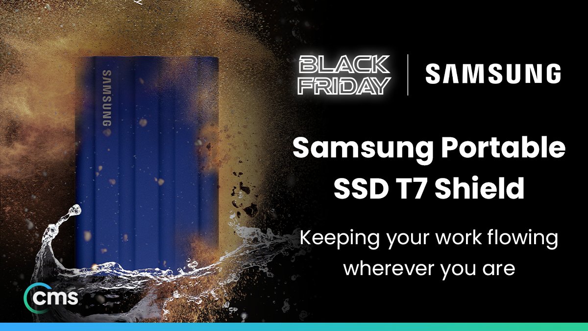 CMSDistribution's tweet image. Supremely tough, fast and compact, the new T7 Shield – available in capacities up to 4TB – gives you superior performance on the go, even in challenging environmental conditions. Shop Samsung T7 Shield: eu1.hubs.ly/H0pLvfD0

#cmsdistribution #samsung #blackfriday
