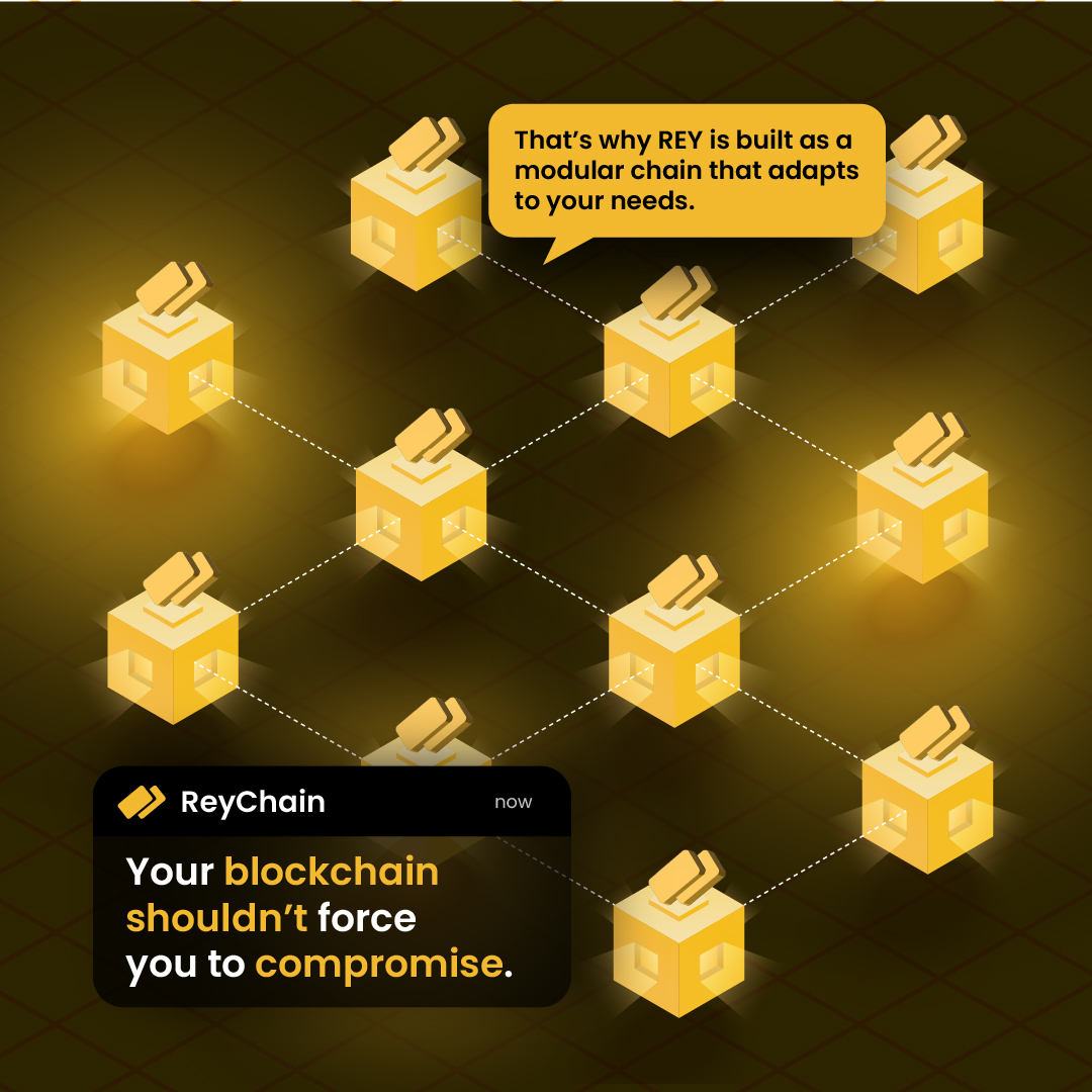 rey_chain's tweet photo. Infrastructure should evolve with builders - not restrict them. With a modular architecture, REY scales around your logic, performance, and future roadmap.

#REYChain #ModularBlockchain #Layer1 #Web3 #Builders #SmartInfrastructure #BlockchainDevelopment https://t.co/VlYZWe7nn4