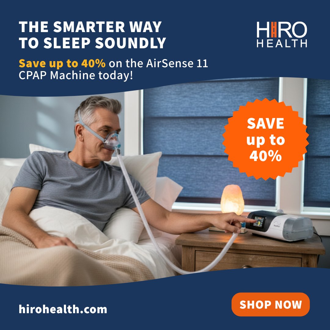 hirohealth's tweet image. Sleep deeper with the ResMed AirSense 11 — quiet, comfortable, and smart therapy.

Get up to 40% OFF for a limited time!

Wake up refreshed.

Shop 👉 hirohealth.com

#SleepBetter #CPAPMachine #SleepTherapy #HiroHealth #CPAPLife