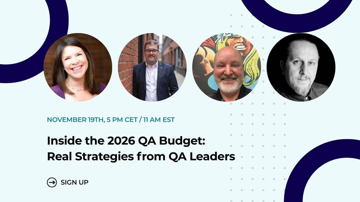 PractiTest's tweet image. Last chance to register!
Our QA Budgeting panel goes live TOMORROW and it&apos;s packed with real strategies to plan, justify &amp;amp; lead QA in 2026.

Made for QA leads, by QA leads

Sign up now: tinyurl.com/ye2ykuvh