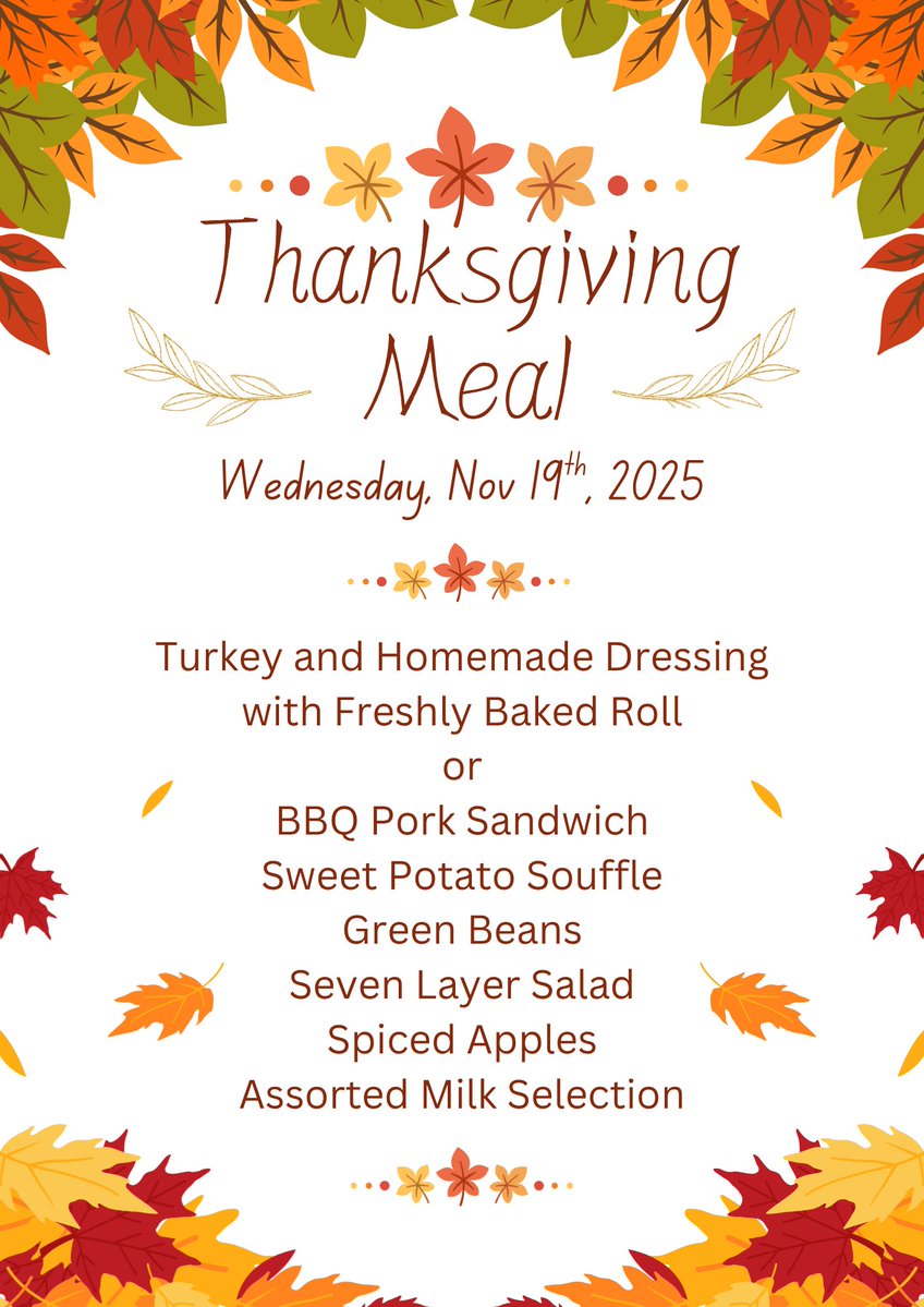 🦃Our Thanksgiving meal will be served tomorrow!😋🍂
#loveservingtheu #teamucps #thanksgivingmeal 
<a href="/UCPSNC/">Union County Public Schools</a> <a href="/AGHoulihan/">Andrew G. Houlihan</a> <a href="/coolonmoore/">Colon Moore</a>
