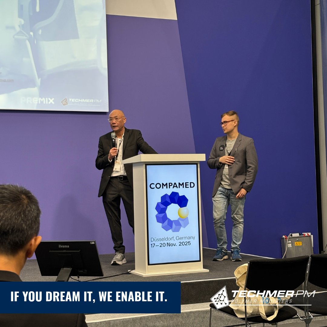 TechmerPM's tweet image. A huge thank you to everyone who joined us at the #COMPAMED Suppliers Forum for the session led by #TechmerPM’s Laurence Chow and #PremixGroup’s Pasi Seppälä. 
 
Missed the session? Let’s keep the conversation going! Reach out to us at globalmarketing@techmerpm.com.