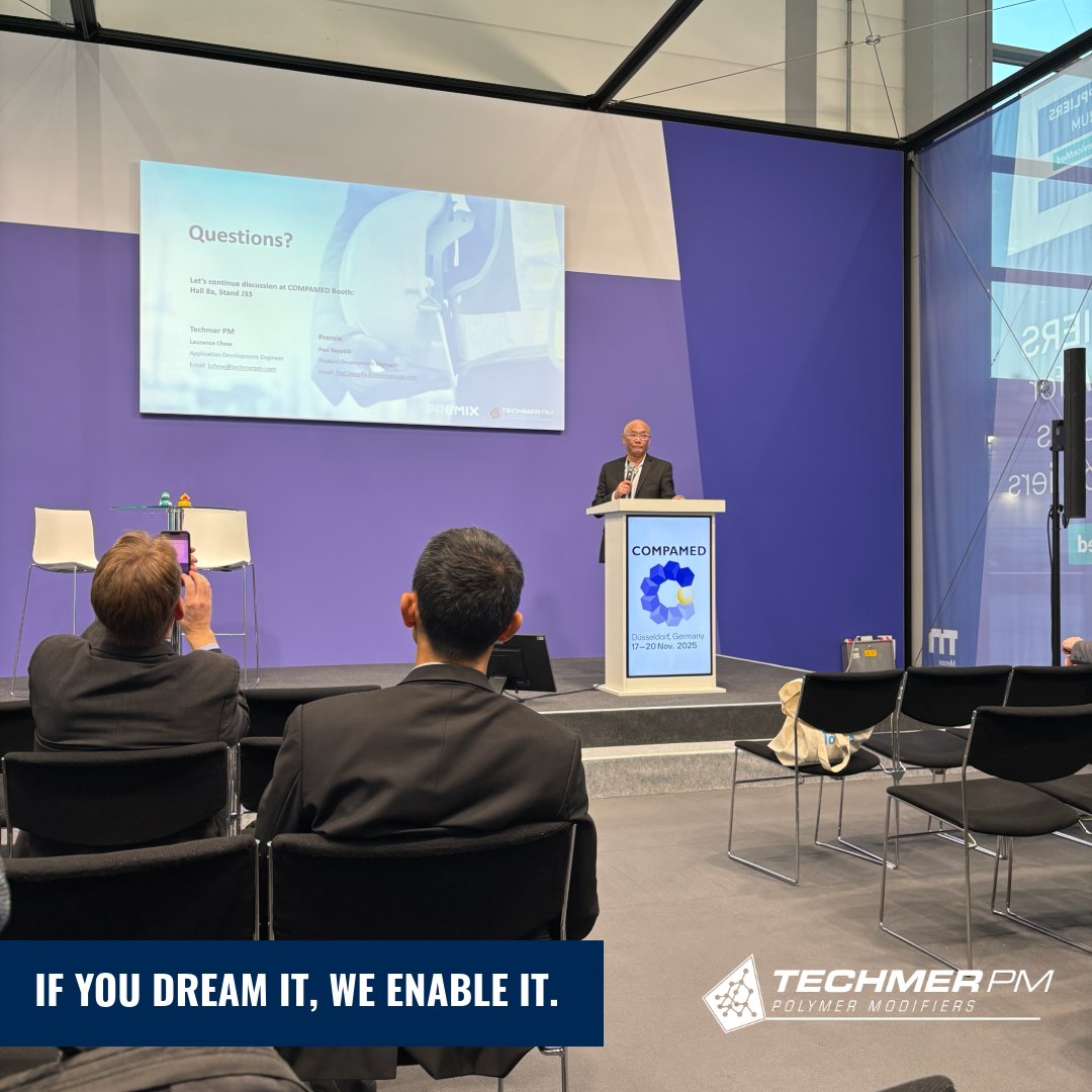 TechmerPM's tweet image. A huge thank you to everyone who joined us at the #COMPAMED Suppliers Forum for the session led by #TechmerPM’s Laurence Chow and #PremixGroup’s Pasi Seppälä. 
 
Missed the session? Let’s keep the conversation going! Reach out to us at globalmarketing@techmerpm.com.