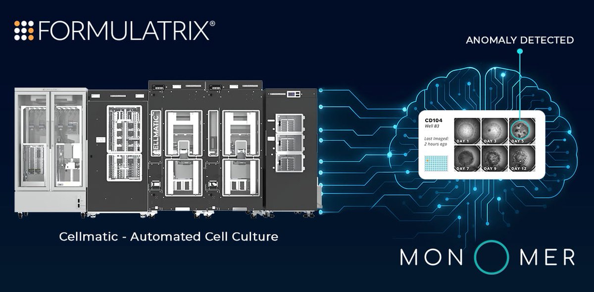 Take your cell culture workflows to the next level with the combined power of Formulatrix Cellmatic and Monomer Bio’s AI-driven predictive modeling.

🧷 Learn more:
👉 hubs.ly/Q03TJxJL0
👉 hubs.ly/Q03TJxvR0

#CellCulture #Formulatrix #MonomerBio